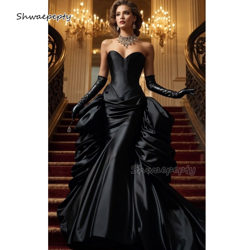 Victorian Women'S Formal Wear - Ruched Vintage Victorian Mermaid Prom Dress