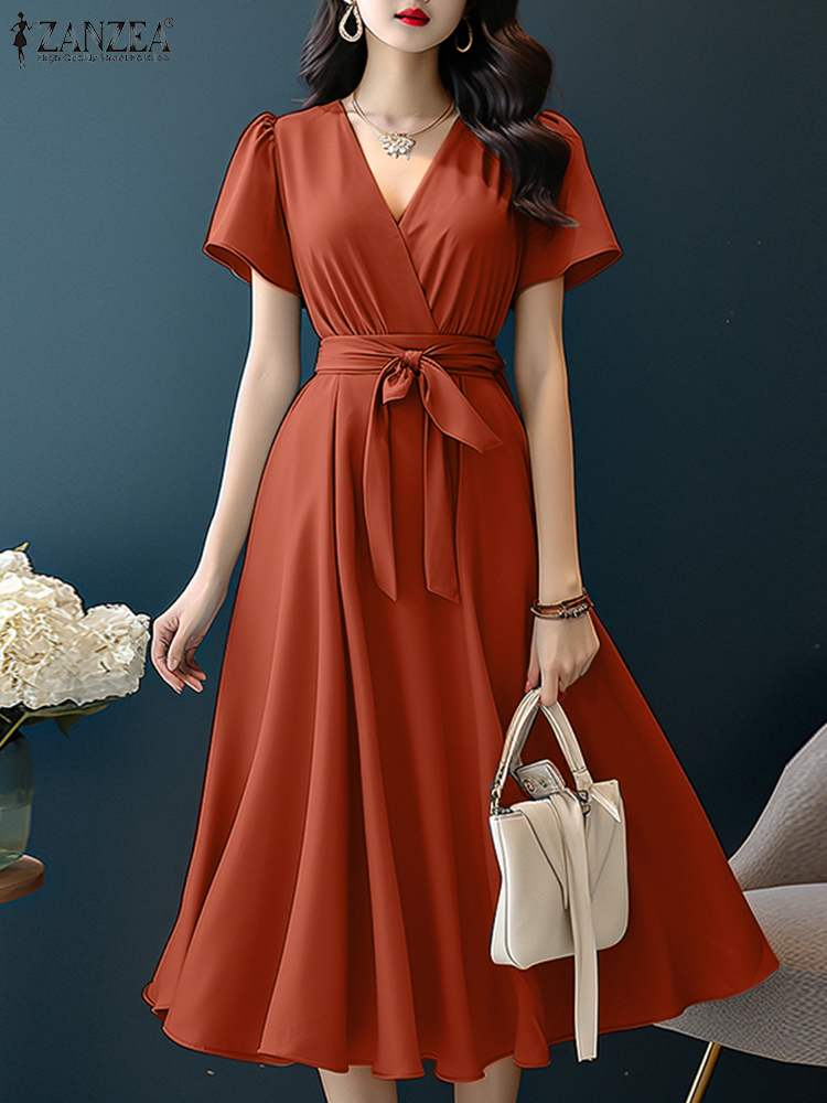 ZANZEA 2024 Elegant Short Slee - огляд і ціна Women Formal Wear Zara