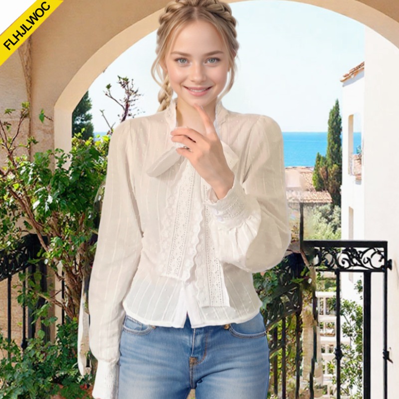 Retro Vintage Lace Bow Tie Top - огляд і ціна Formal Wear Japan Women