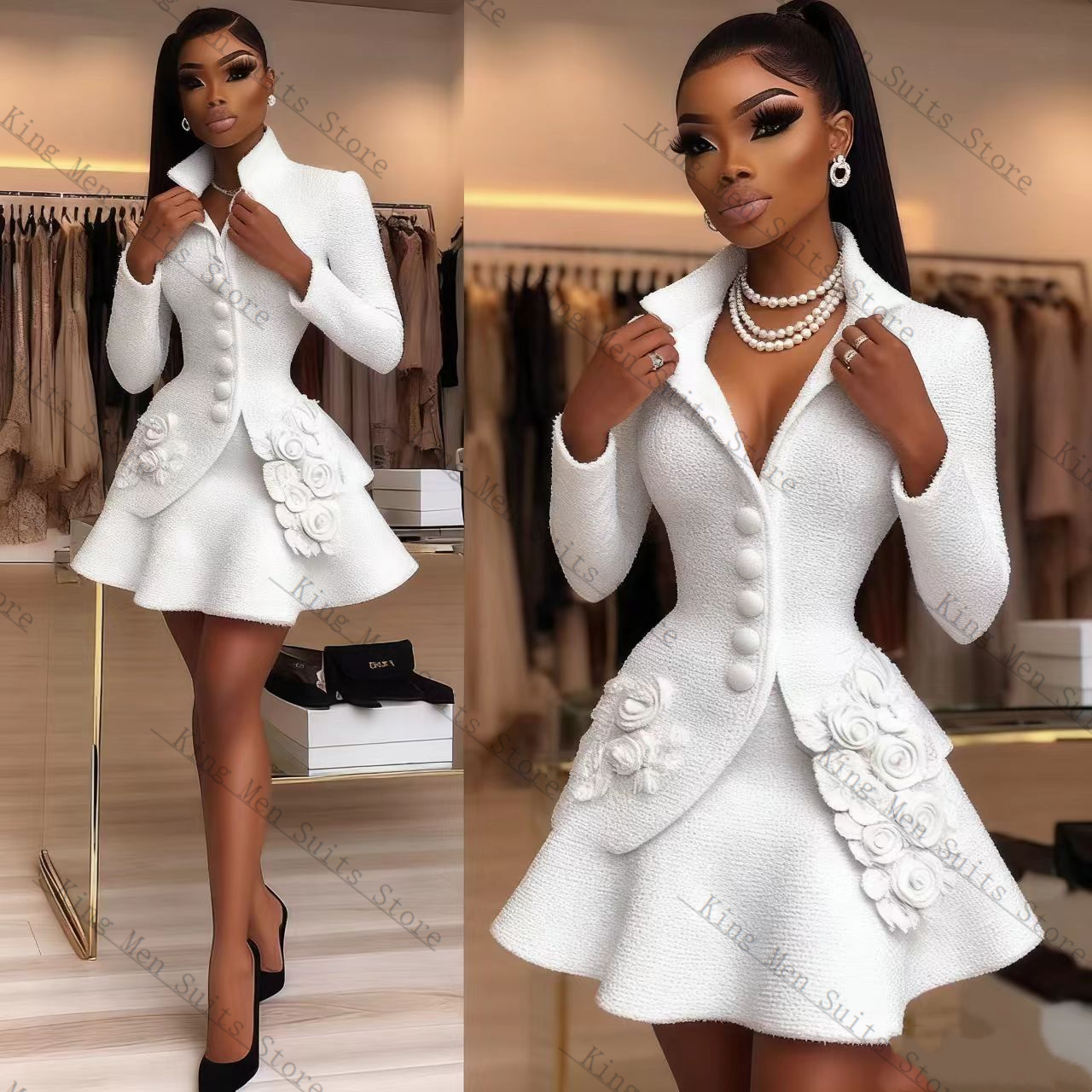 Luxury White Women Suit Set 2  - огляд і ціна Women Formal Wear With Blazer