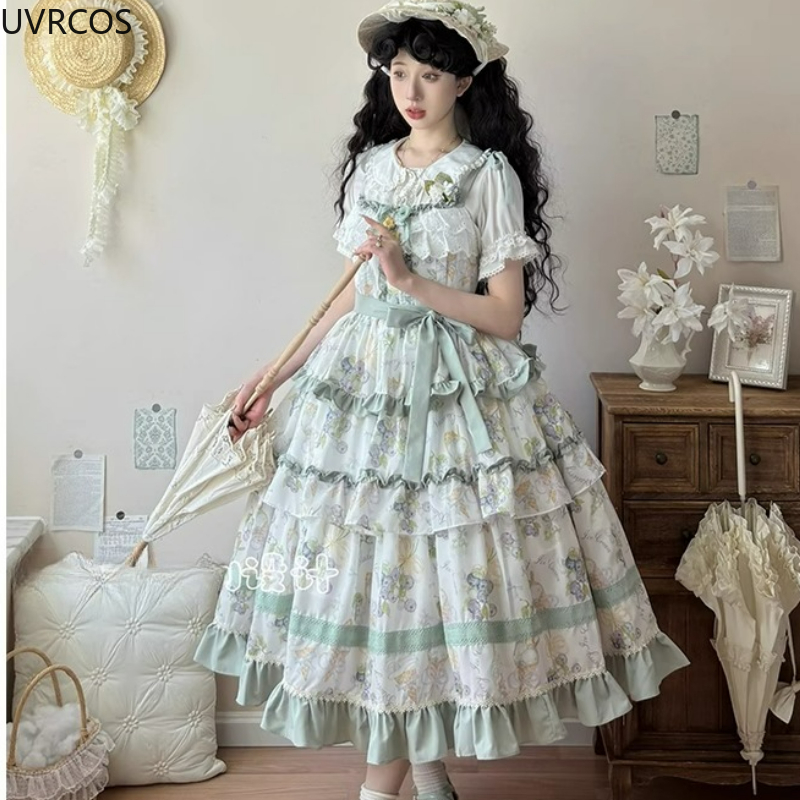 Kawaii Cute Grape Print Ruffle - огляд і ціна Victorian Women'S Formal Wear