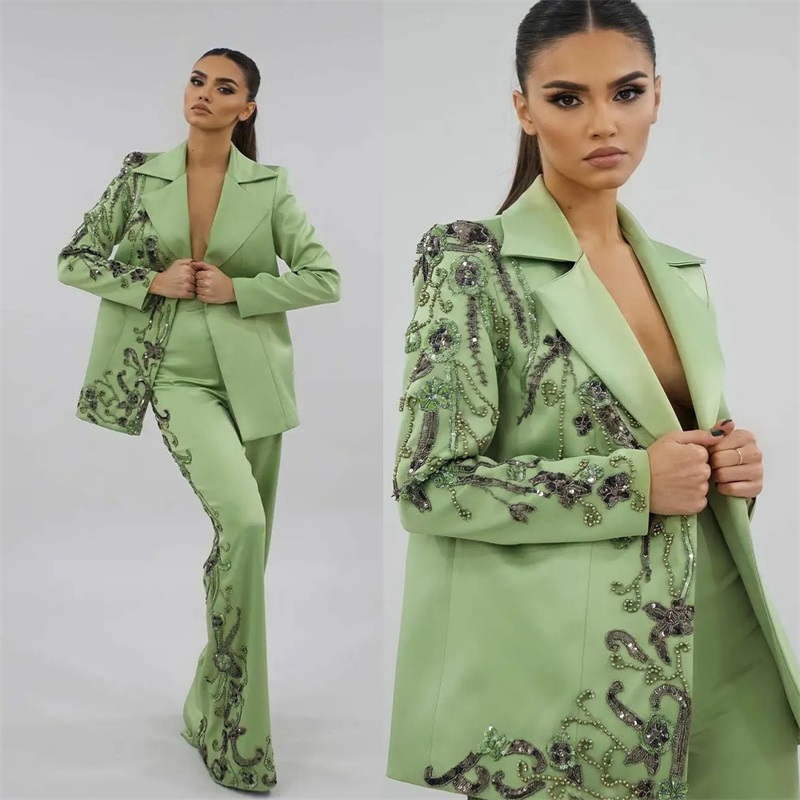 Designer Green Satin Women Sui - огляд і ціна Women Formal Wear Designers